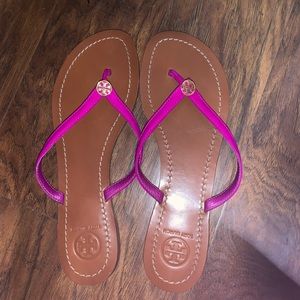 Tory Burch Terra Thong Flip Flops Leather Sandals